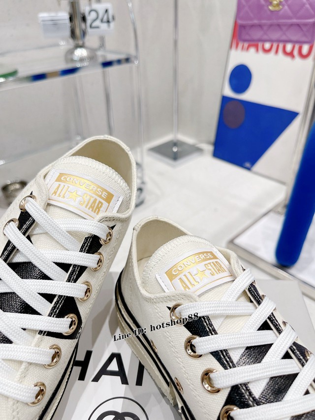 2022早春最新爆款匡威Converse x Feng Chen Wang王逢陳聯名拼接解構限量款系列半拖鞋 dx3589